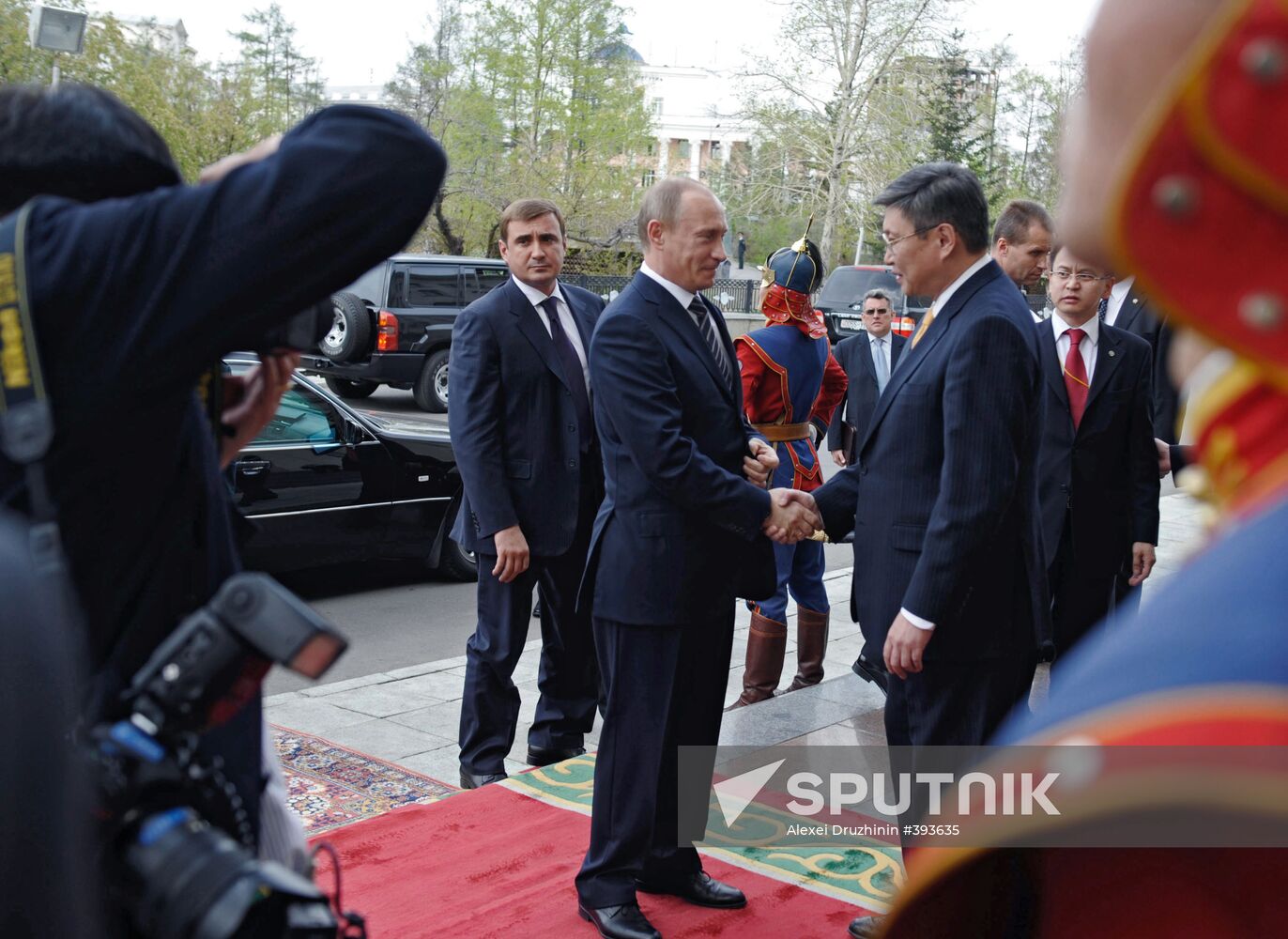 Russian Prime Minister Vladimir Putin pays visit to Mongolia