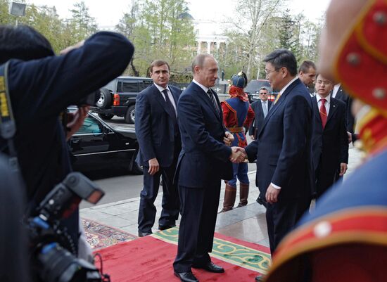 Russian Prime Minister Vladimir Putin pays visit to Mongolia