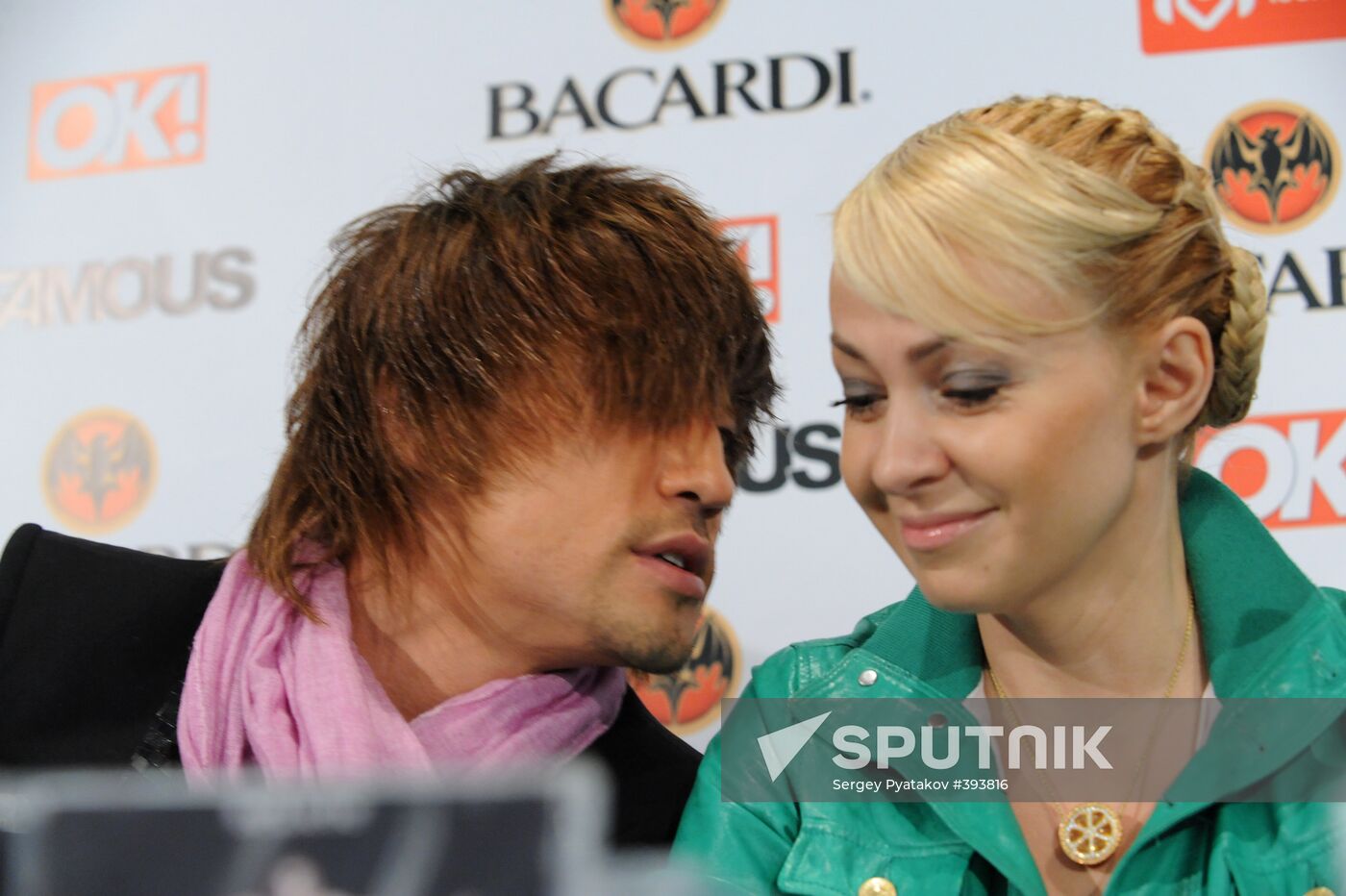 Dima Bilan, Yana Rudkovskaya give news conference at RIA Novosti