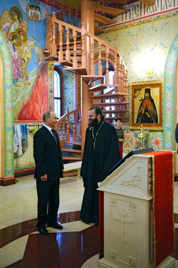 Vladimir Putin visits Holy Trinity Cathedral in Ulan Bator