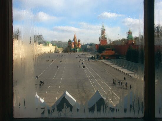 View of the Red Square from a window