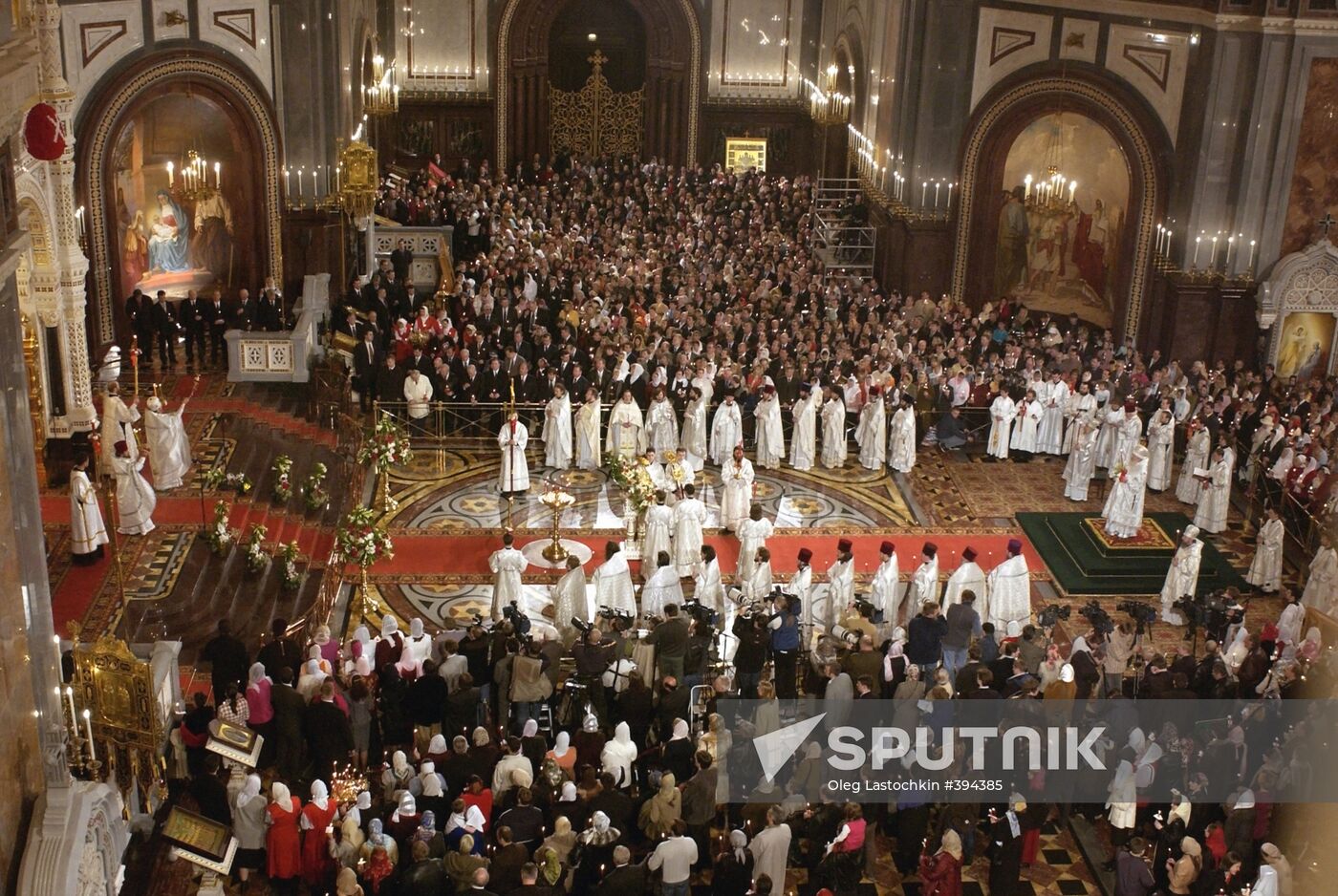 Easter Day service at the Christ the Savior Cathedral