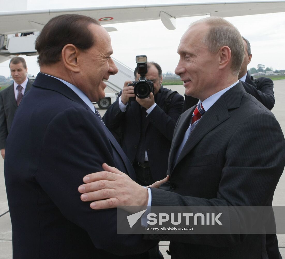 Vladimir Putin meets with Silvio Berlusconi in Sochi