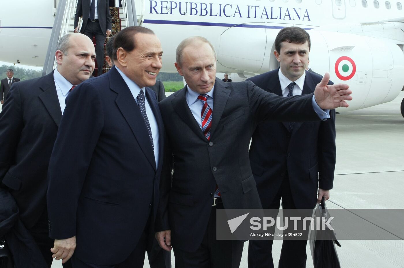 Vladimir Putin meets with Silvio Berlusconi in Sochi