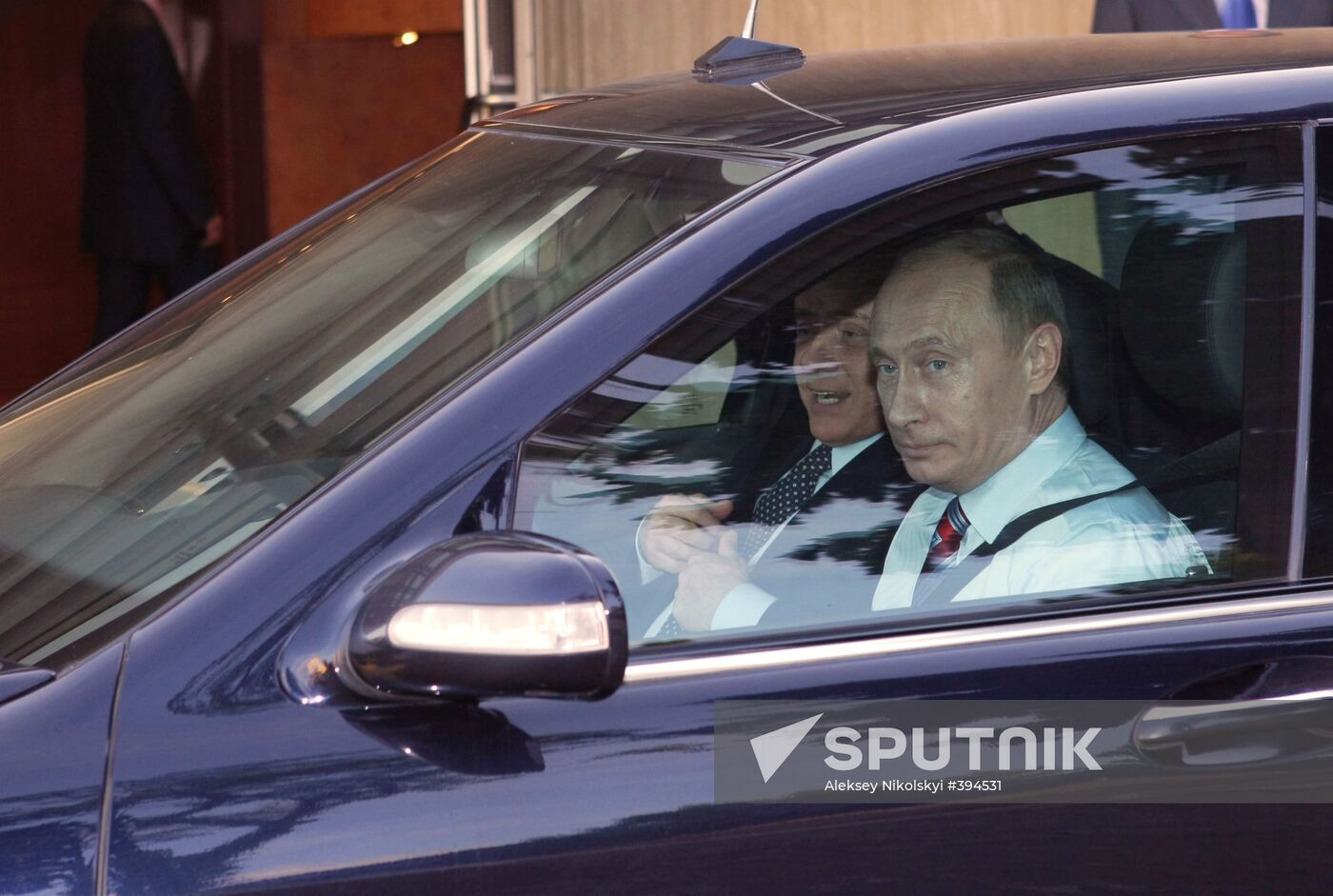 Vladimir Putin meeting Silvio Berlusconi in Sochi