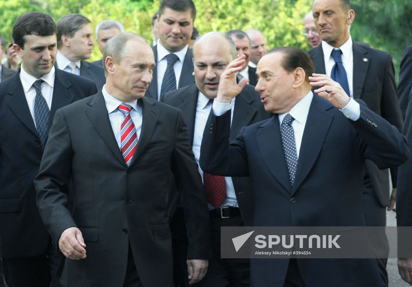 Vladimir Putin meets with Silvio Berlusconi in Sochi