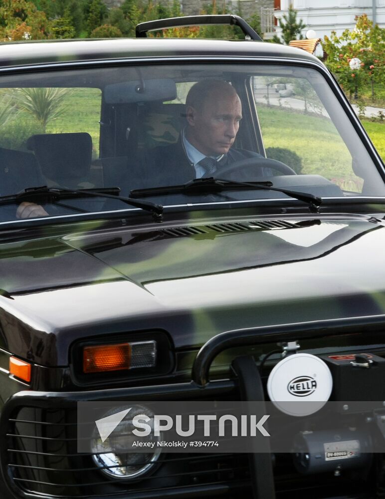 Putin driving a Niva SUV in Sochi