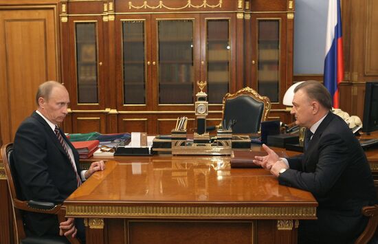 Russian PM Vladimir Putin meets with Ryazan Region governor