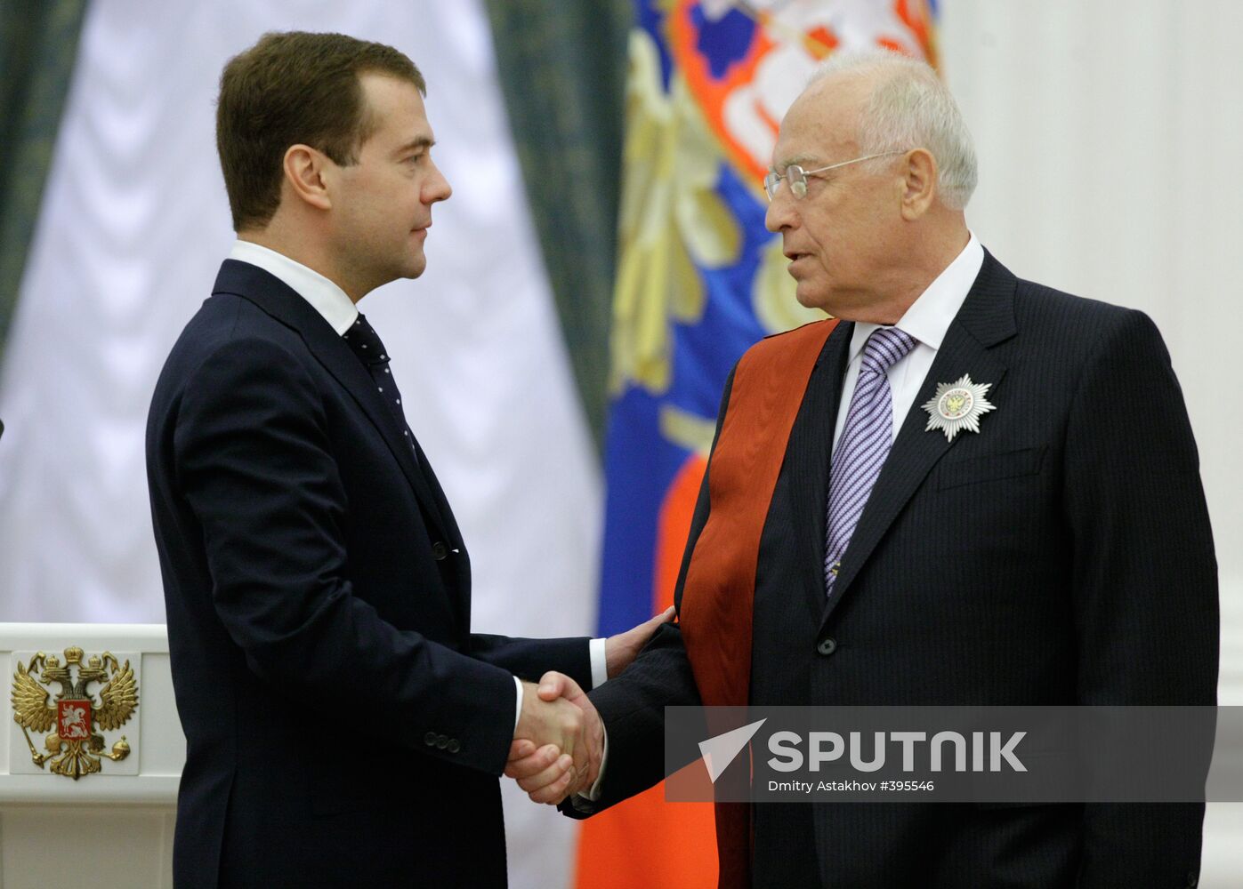 Russian President Dmitry Medvedev presenting state awards