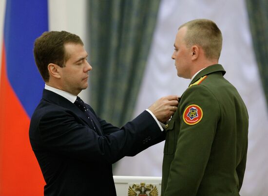Russian President Dmitry Medvedev presents state awards