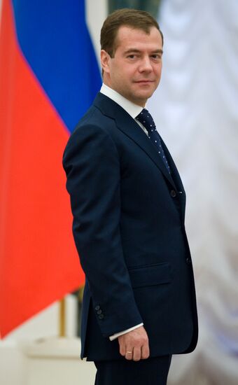 Russian President Dmitry Medvedev presents state awards