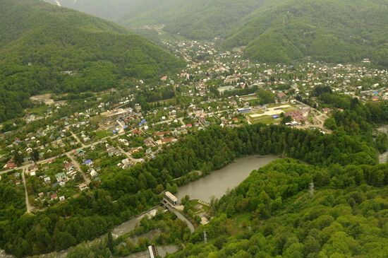 Krasnaya Polyana, as viewed from helicopter