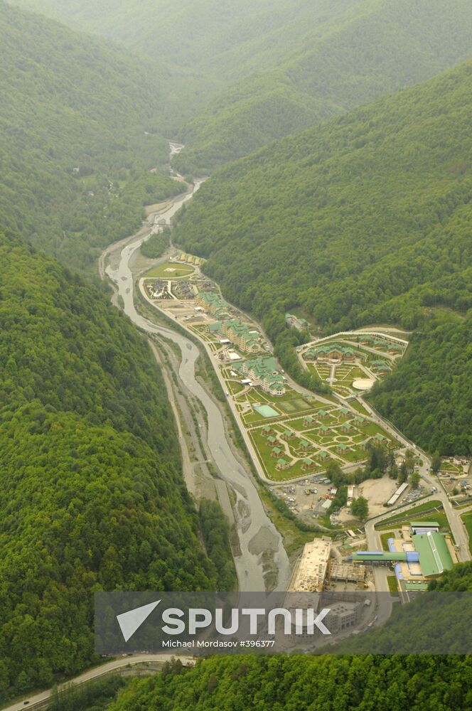 Krasnaya Polyana, as viewed from helicopter