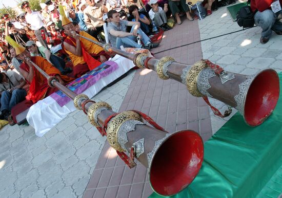 Tsam dance ceremony in Kalmykia's main Buddhist temple