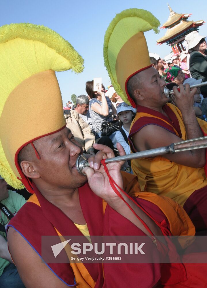 Tsam dance ceremony in Kalmykia's main Buddhist temple