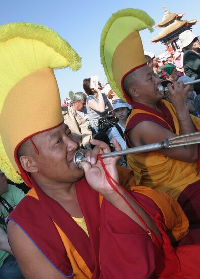 Tsam dance ceremony in Kalmykia's main Buddhist temple