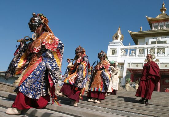 Tsam dance ceremony in Kalmykia's main Buddhist temple