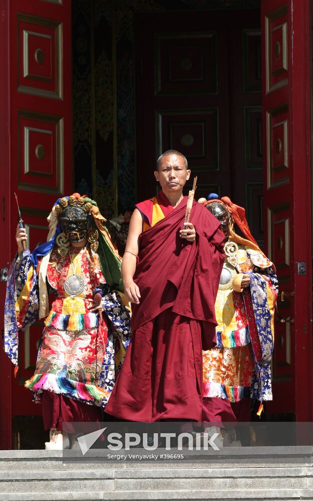 Tsam dance ceremony in Kalmykia's main Buddhist temple