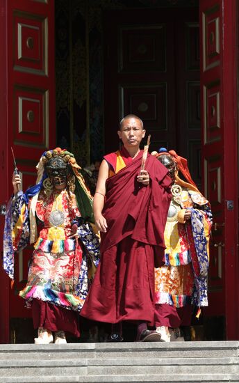 Tsam dance ceremony in Kalmykia's main Buddhist temple