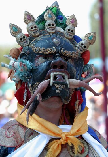 Tsam dance ceremony in Kalmykia's main Buddhist temple