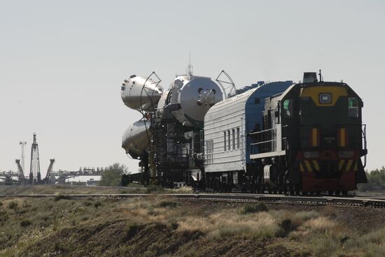 Carrier rocket Soyuz-FG prepared for launch from Baikonur