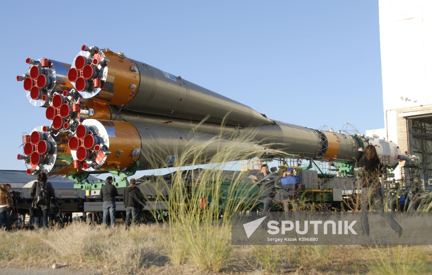 Carrier rocket Soyuz-FG prepared for launch from Baikonur