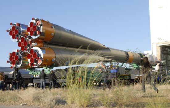Carrier rocket Soyuz-FG prepared for launch from Baikonur