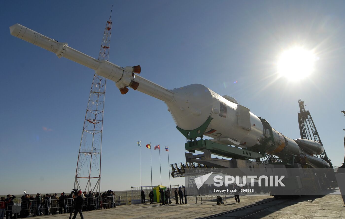 Carrier rocket Soyuz-FG prepared for launch from Baikonur