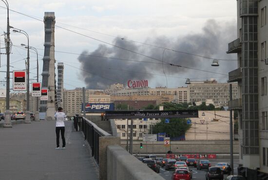 Fire in downtown Moscow