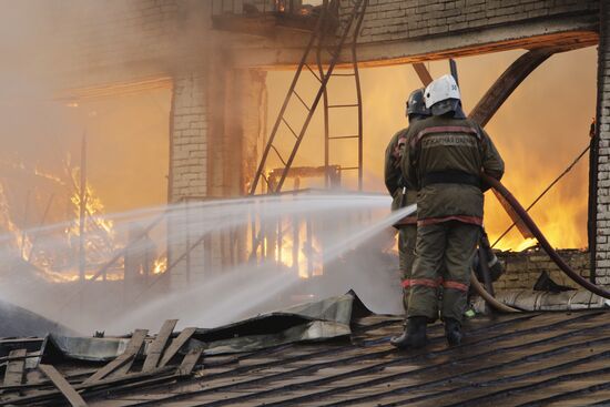 A fire in downtown Moscow