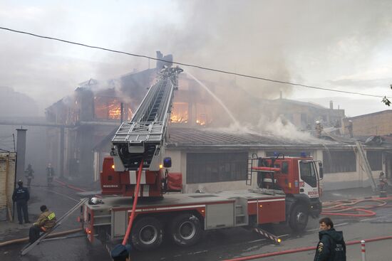 A fire in downtown Moscow