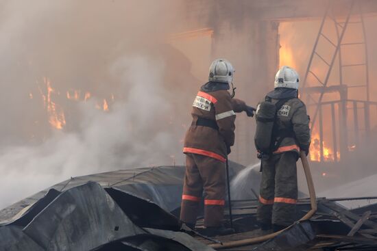 A fire in downtown Moscow