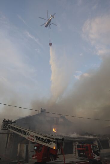 Fire in downtown Moscow