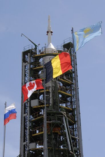 Carrier rocket Soyuz-FG prepared for launch from Baikonur