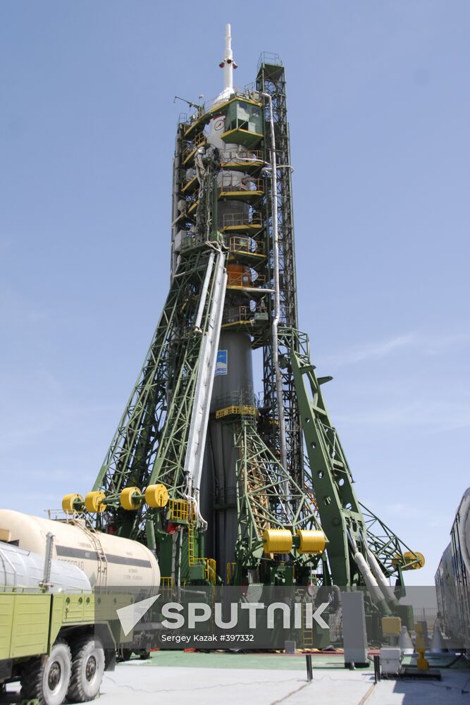 Carrier rocket Soyuz-FG prepared for launch from Baikonur