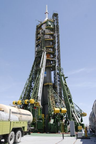 Carrier rocket Soyuz-FG prepared for launch from Baikonur