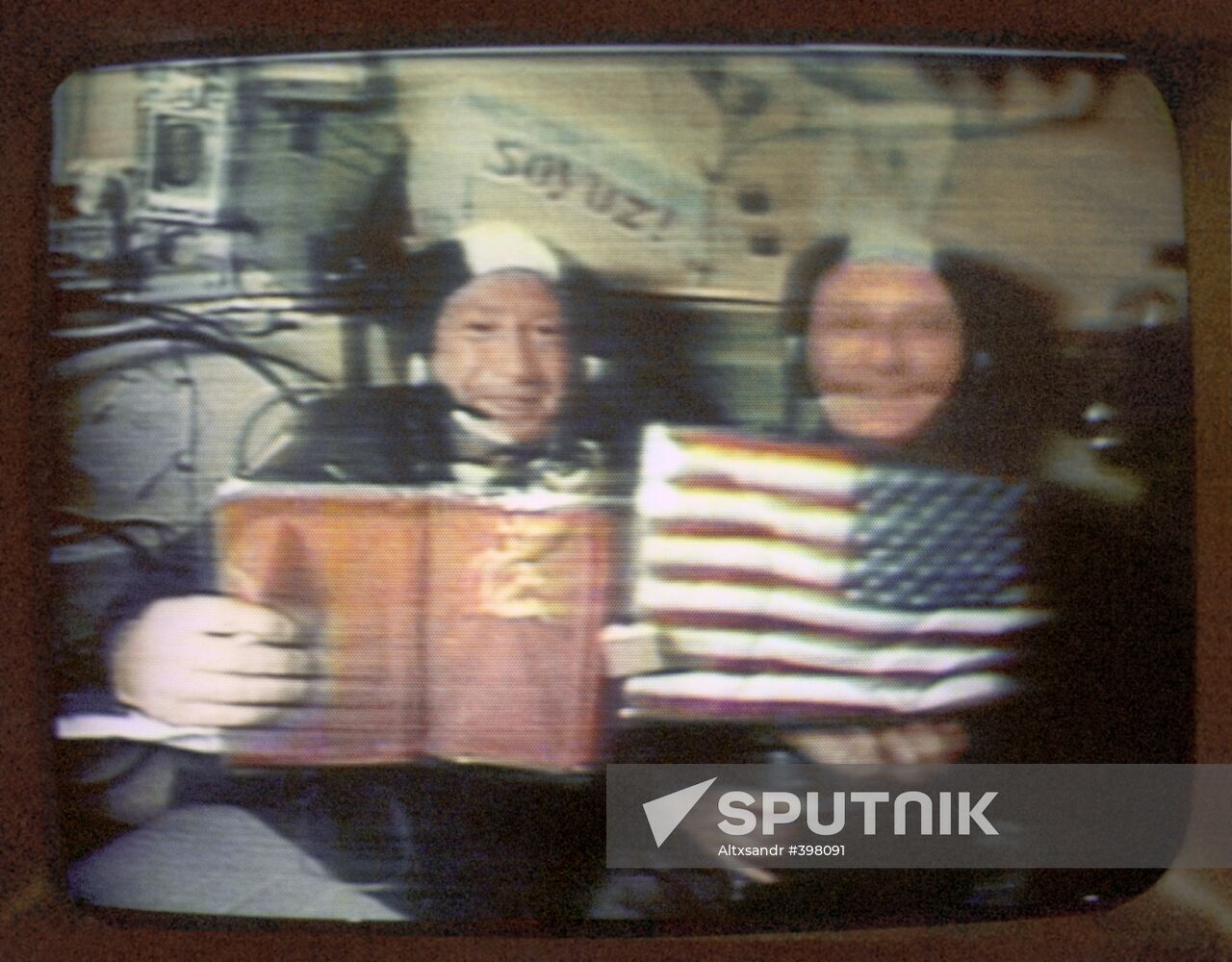 Leonov and Stafford in space flight