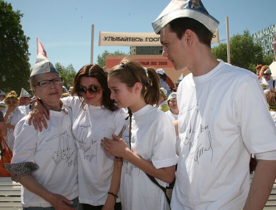 Planting trees during Cherry Forest festival