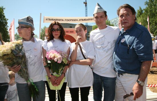 Planting trees during Cherry Forest festival
