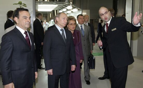 Vladimir Putin during opening ceremony of Nissan plant