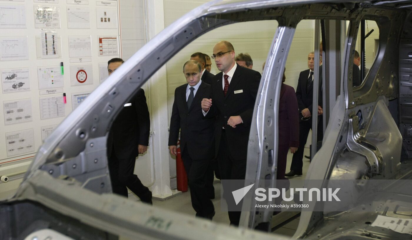 Vladimir Putin during opening ceremony of Nissan plant