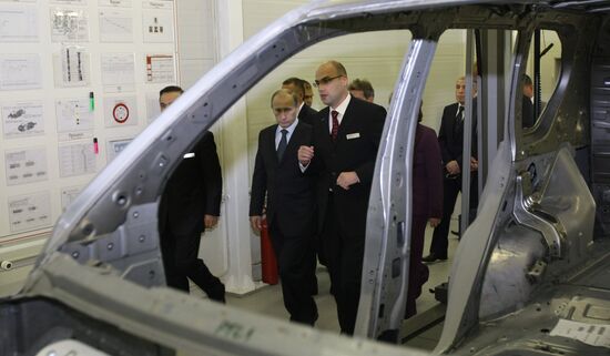 Vladimir Putin during opening ceremony of Nissan plant