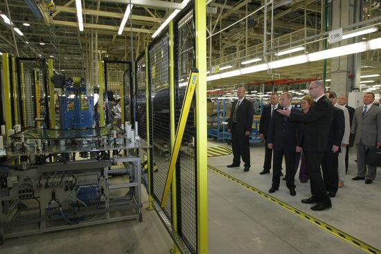 Vladimir Putin during opening ceremony of Nissan plant