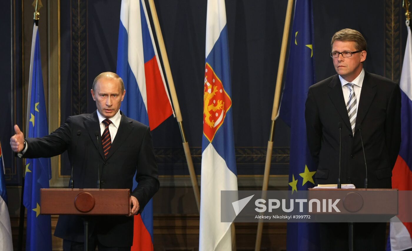 Vladimir Putin and Matti Vanhanen's joint news conference