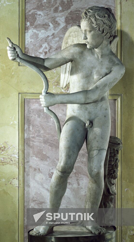 SCULPTURE "EROS DRAWING HIS BOW"