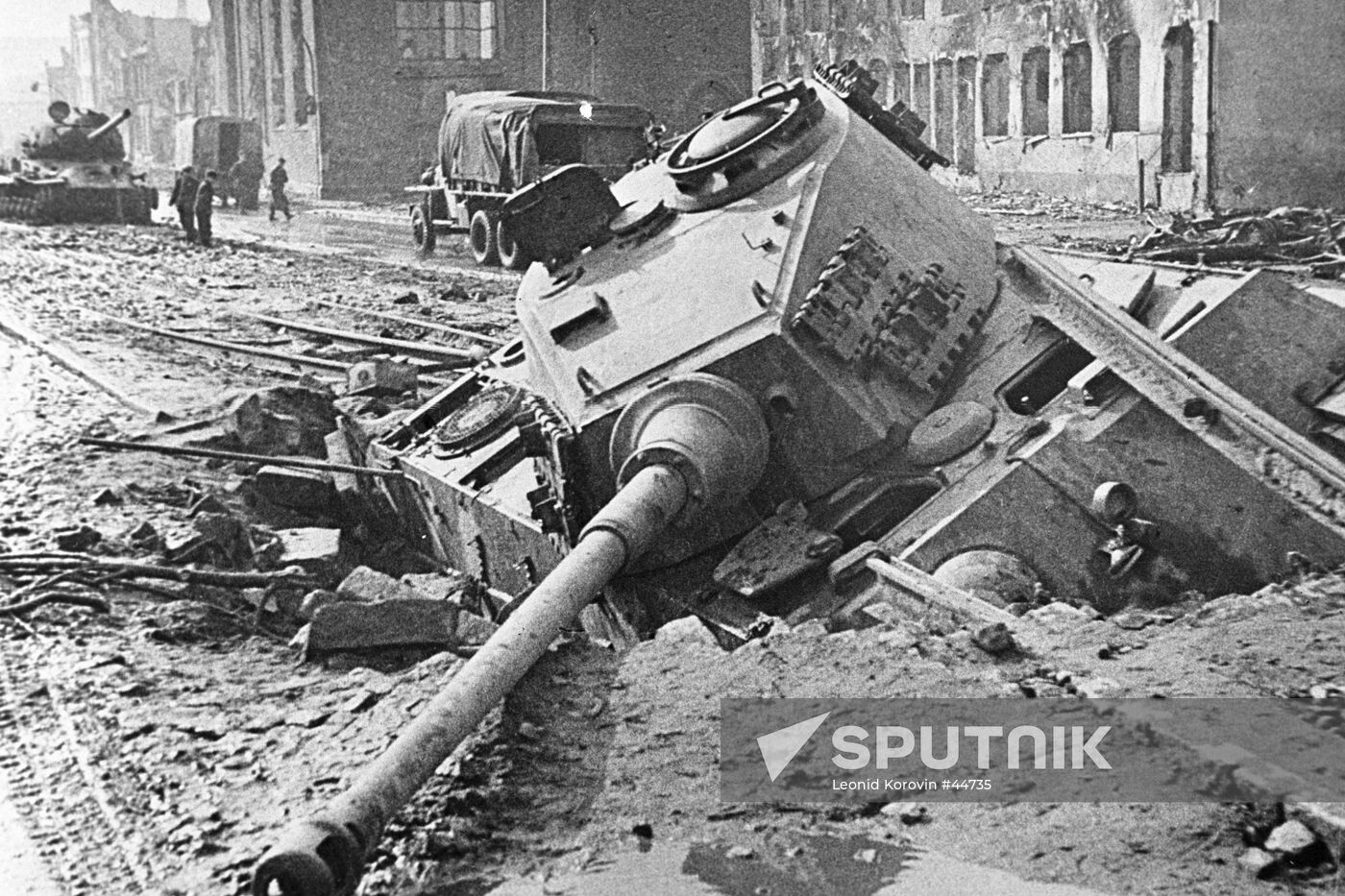 Disabled Tiger Tank Berlin Street Great Patriotic War