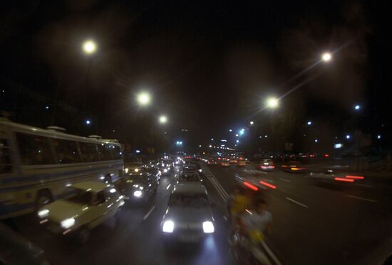 MADRID NIGHT STREET LIGHTS