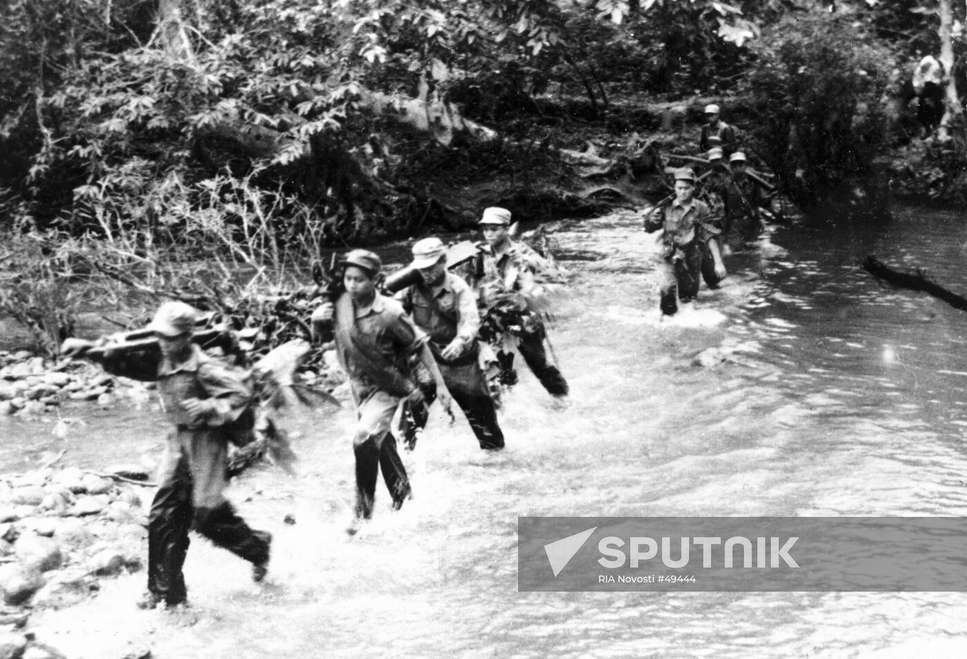 LAOS SOLDIERS RIVER AMERICAN INVASION