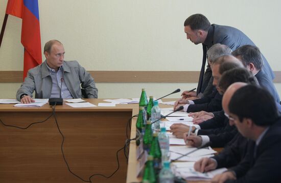 Vladimir Putin conducts meeting in Pikalevo