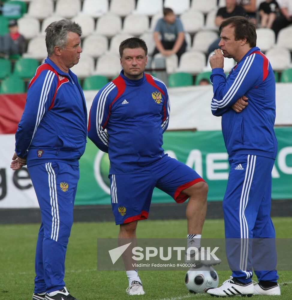 Russian national football team holds open training session